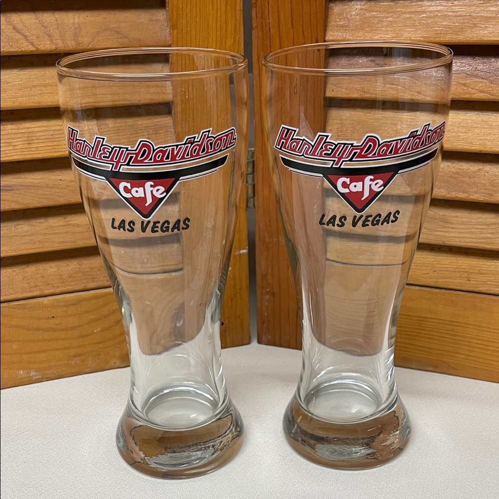 Harley-Davidson Las Vegas Glass Pair - Red and Black Logo